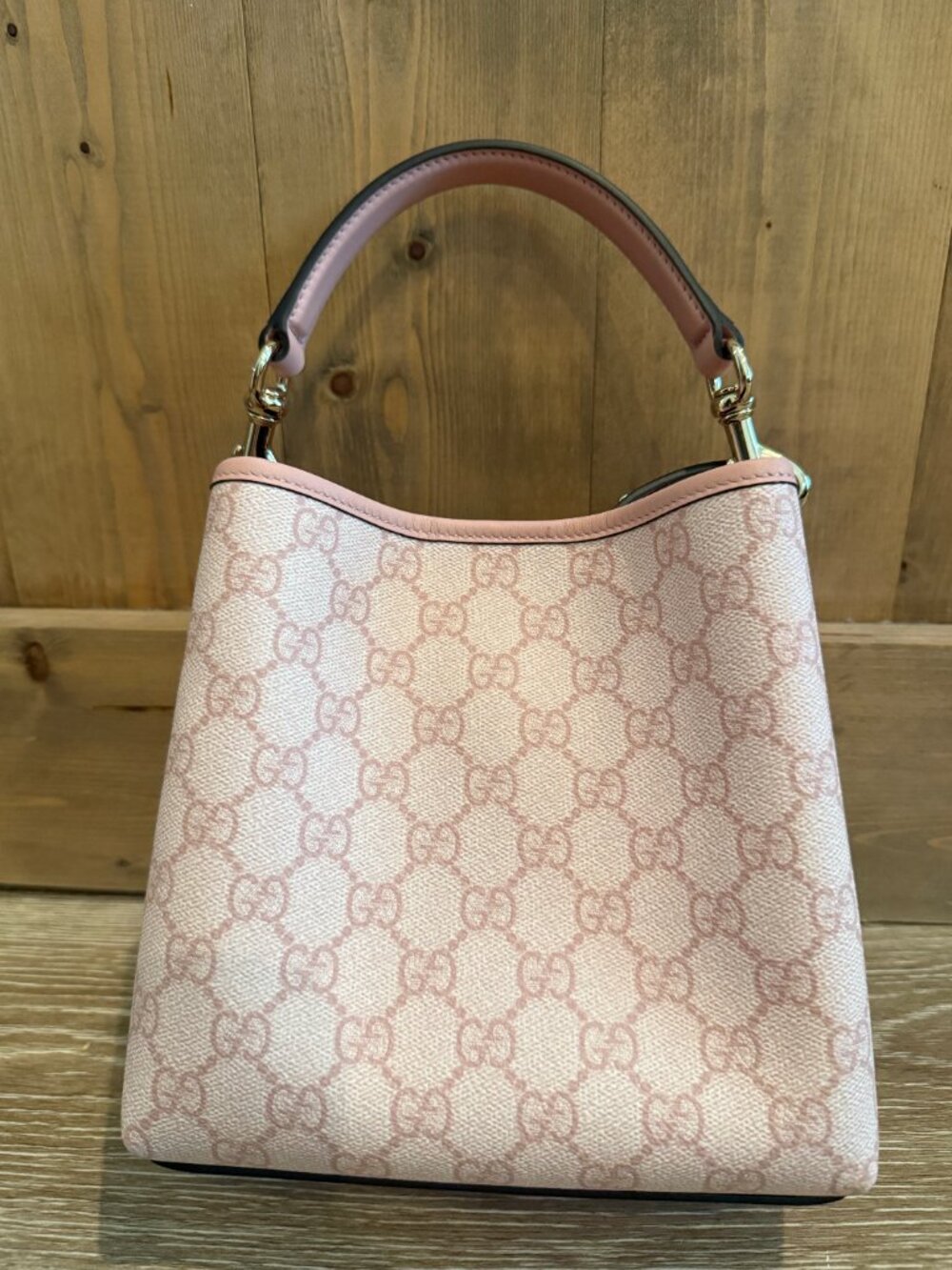 Gucci GG Emblem Small Bucket Bag Pink w/ Original Dust Bag & Box - USED ONCE
